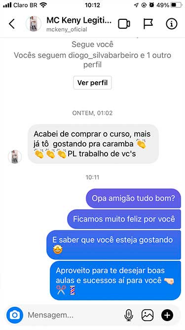 Aluno do Curso de Barbeiro Profissional